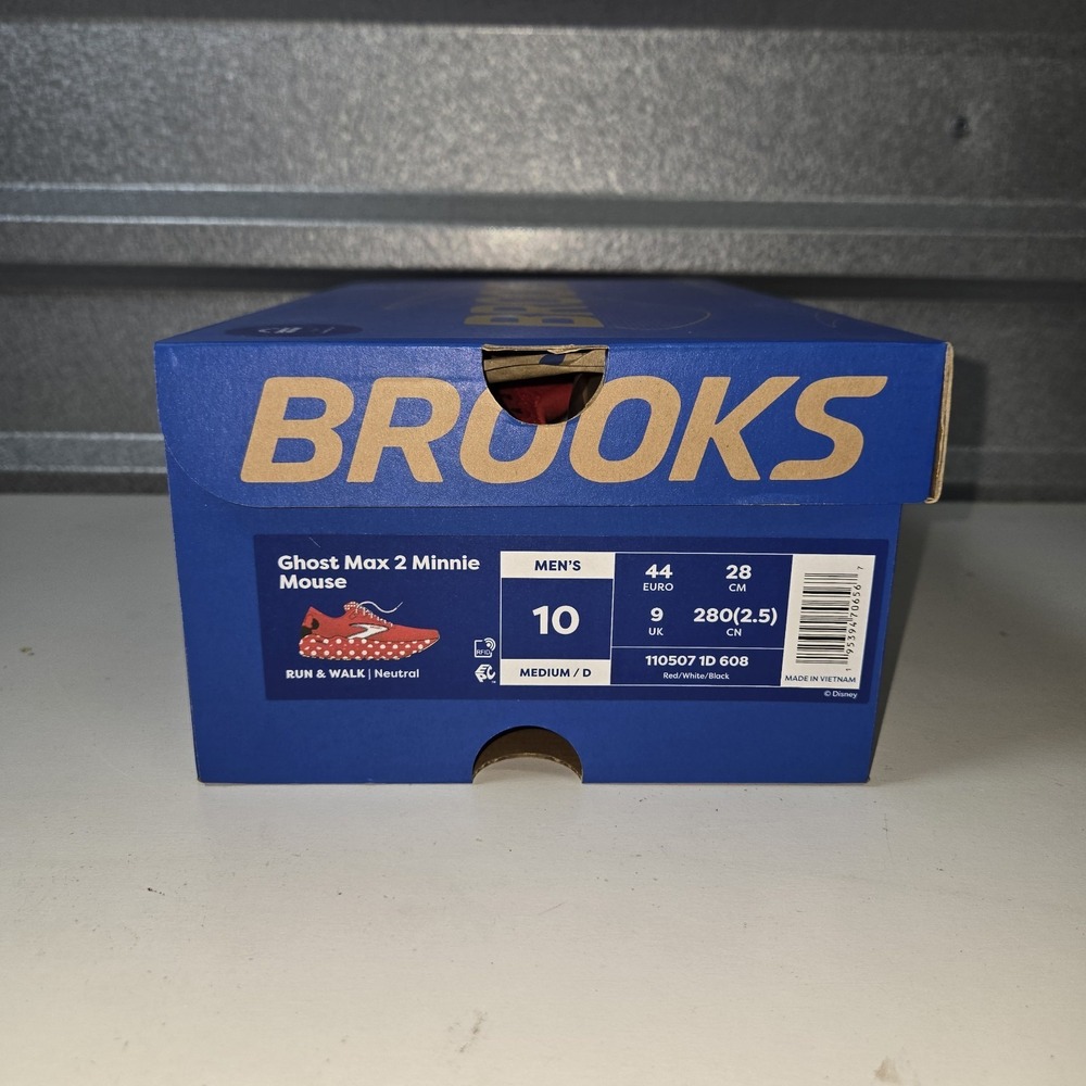 Brooks Ghost Max 2 Minnie Mouse Men's Running Shoes Size 10 (D) runDisney | NEW - Picture 9 of 14